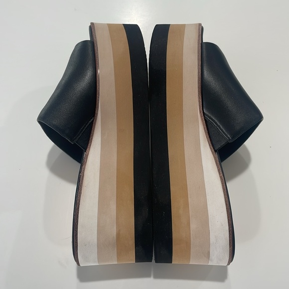 Veronica Beard Eunise Leather Wedge Platform Sandals Black Size 7 - Picture 10 of 15